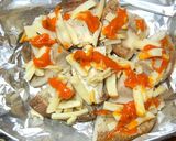 椎茸のウニ&チーズ焼き作り方2写真