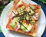 セロリ×ベーコンの和ピザトースト作り方5写真