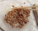 手抜きランチ☆アスパラ乗せタラコ納豆スパ作り方1写真