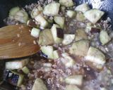 茄子とひき肉の卵とじ丼作り方4写真