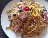 生ハムとしめじのバジルペペロンチーノ作り方7写真