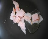 冷凍うどんで水菜とハム炒めのせ温うどん作り方4写真