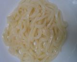 冷凍うどんで水菜とハム炒めのせ温うどん作り方8写真