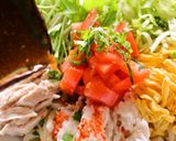 旨胡麻だれで♡野菜いっぱいサラダうどん作り方7写真