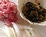 豚肉と高菜の炒めもの(*^^*)作り方1写真