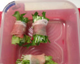 さっぱり水菜とレタスの豚肉巻き作り方3写真