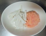 インゲンと白滝と蒲鉾の真砂和(たらこ炒)作り方1写真