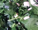 高野豆腐とほうれん草の肉味噌あん炒め作り方6写真