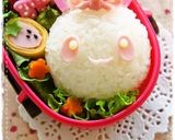 ＊キャラ弁＊　日の丸で簡単うさぎちゃん作り方5写真
