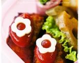 ＊キャラ弁＊　日の丸で簡単うさぎちゃん作り方6写真