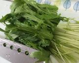 水菜とひよこ豆のとろーり和スープ作り方1写真