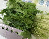 水菜とひよこ豆のとろーり和スープ作り方1写真
