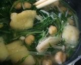 水菜とひよこ豆のとろーり和スープ作り方4写真