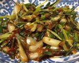 エシャロットの若芽のシャキシャキ味噌炒め作り方3写真