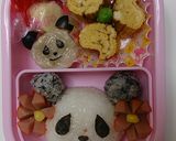 シュウマイパンダ(ó㉨ò)簡単キャラ弁作り方3写真