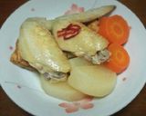 あっさり薄味仕上げ♪手羽と大根の煮しめ♪作り方8写真