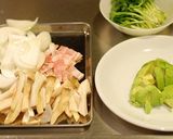 めんつゆで♬きのこアボカドパスタ作り方1写真