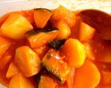 鶏モモのゴロゴロ野菜トマトソース作り方3写真