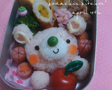 幼稚園 お弁当 キャラ弁*くまちゃん作り方5写真