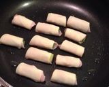 あまった餃子の皮で☆アスパラハムロール作り方4写真