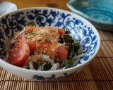 ヘルシー☆新玉葱と若布と蒸し鶏のサラダ作り方5写真