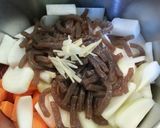 簡単♡牛こま肉で土手焼き風煮込み作り方1写真