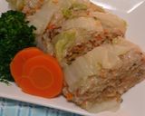 鶏ひき肉と白菜のレンジ蒸し作り方6写真
