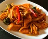 ヘルシー＊鶏むね肉とパプリカの酢豚風作り方6写真