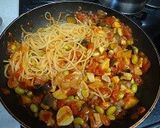 ベーコンと野菜のトマトソースパスタ作り方6写真