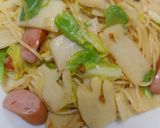 タケノコと春キャベツとウインナーのパスタ作り方12写真