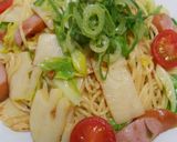 タケノコと春キャベツとウインナーのパスタ作り方14写真