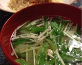 簡単♪水菜のあっさり中華風スープ作り方5写真