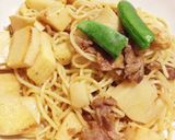 筍と豚肉のサフラン和風パスタ作り方5写真