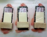 豚肉ベーコン海苔チーズで高野豆腐巻き焼き作り方2写真