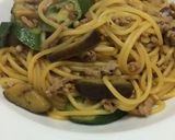 ナスとオクラとエノキの牡蠣醤油香るパスタ作り方6写真