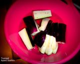 ナスと小松菜とワカメの胡麻味噌和え作り方1写真