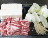 土鍋で肉豆腐うどん(^w^)作り方1写真