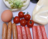 春キャベツとプチトマトのサラダ温泉卵のせ作り方1写真