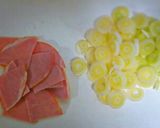 ハムとネギの鶏がらスープ作り方1写真