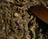 *キノコとひき肉のパスタ*作り方2写真