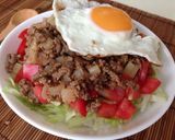 タコライス風♪ひき肉とトマトのさっぱり丼作り方6写真