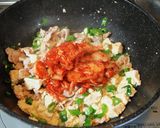 豆腐と豚肉のキムチ炒め（温玉・グラタン風作り方6写真
