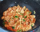 豆腐と豚肉のキムチ炒め（温玉・グラタン風作り方7写真