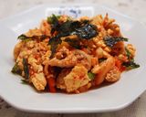 豆腐と豚肉のキムチ炒め（温玉・グラタン風作り方8写真