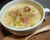 朝食やランチに♪レンジで味噌ミルクスープ作り方5写真