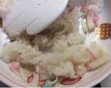 お誕生日ピンク！薔薇な花！すし飯ケーキ作り方4写真