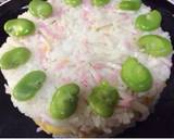 お誕生日ピンク！薔薇な花！すし飯ケーキ作り方11写真