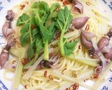 ホタルイカと山うどのオイルパスタ作り方9写真