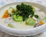 春キャベツソラマメ入り豆乳シチュー♡作り方7写真