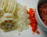 ✿れんこんの肉詰め・肉のせ照焼き✿作り方1写真